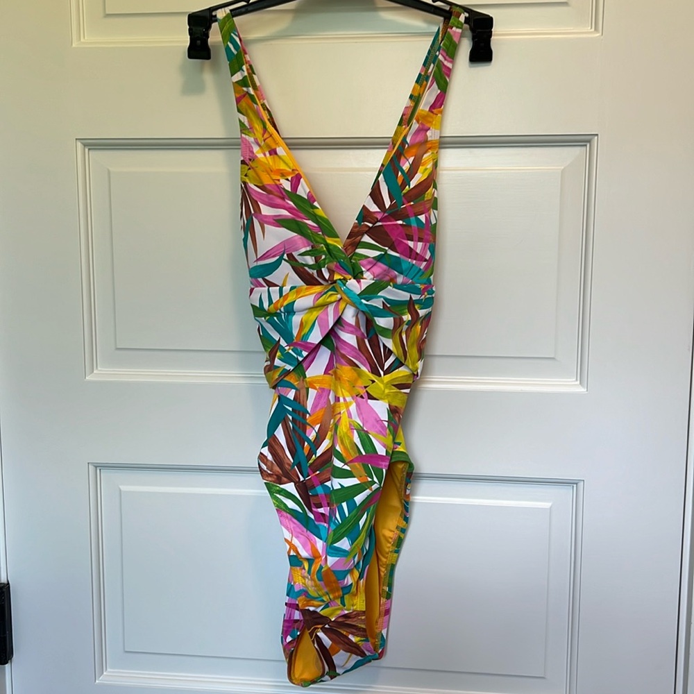 One piece multi color swimsuit.  BleuRod Beattie size 6.  New with tags.